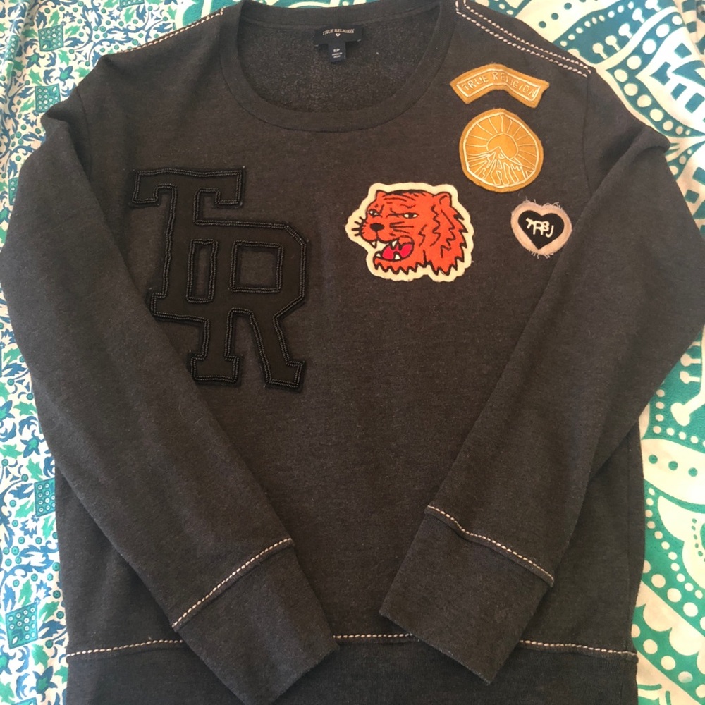 True Religion varsity crew neck